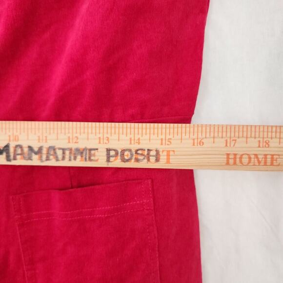 Corduroy Jumpsuit Overall M Red Stretchy Cotton Utility Retro Bootcut New - Picture 8 of 11